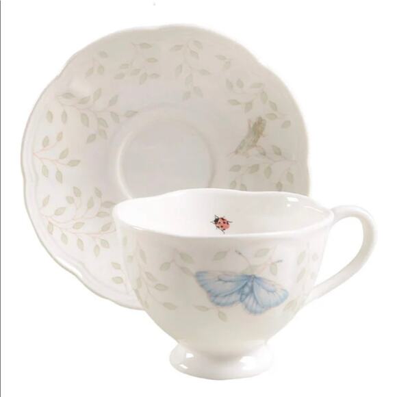 Lenox Butterfly Meadow Footed Tea Cup & Saucer Coffee Cup Cups Mug Mugs - Picture 2 of 8